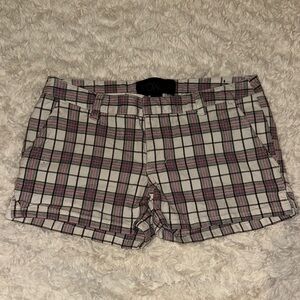Fox Pink and Black Plaid Women's Shorts